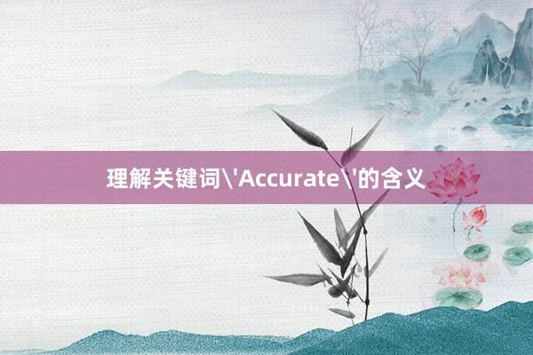 理解关键词'Accurate'的含义